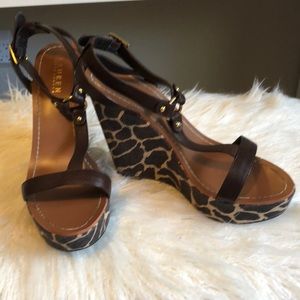 Ralph Lauren leopard wedges